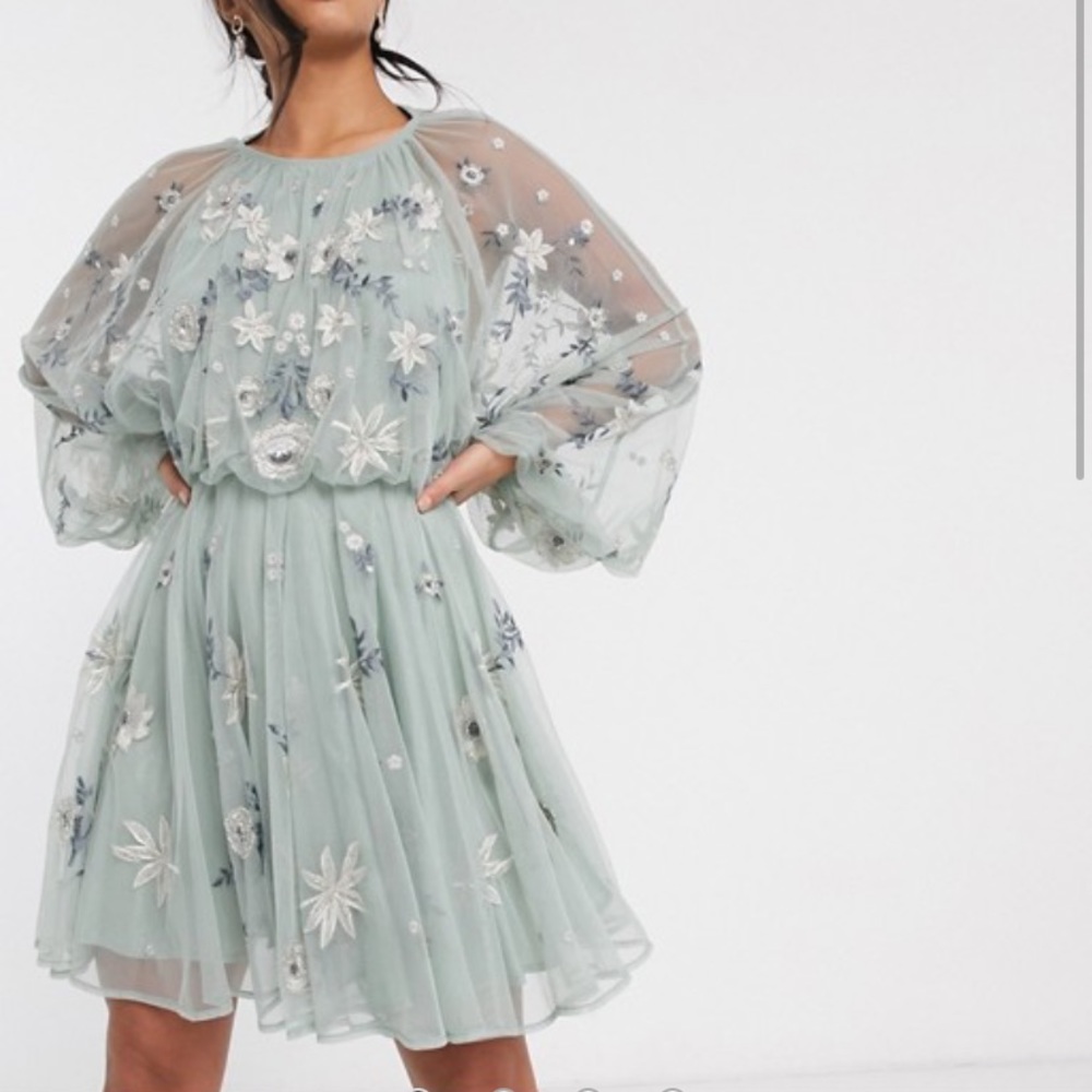 ASOS Beaded Open Back Mini Dress